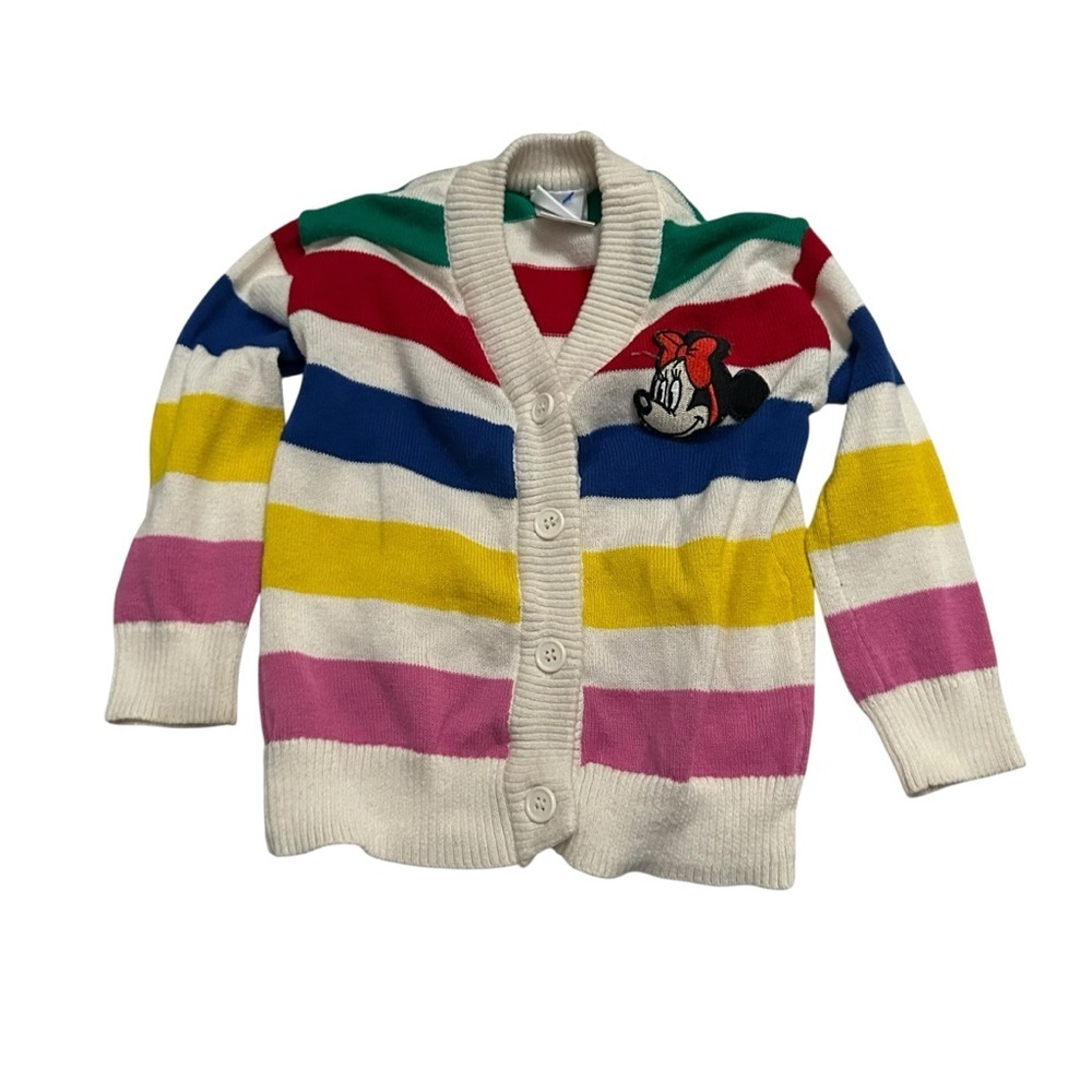 Disney Multicolor Striped Sweater with Minnie Mouse